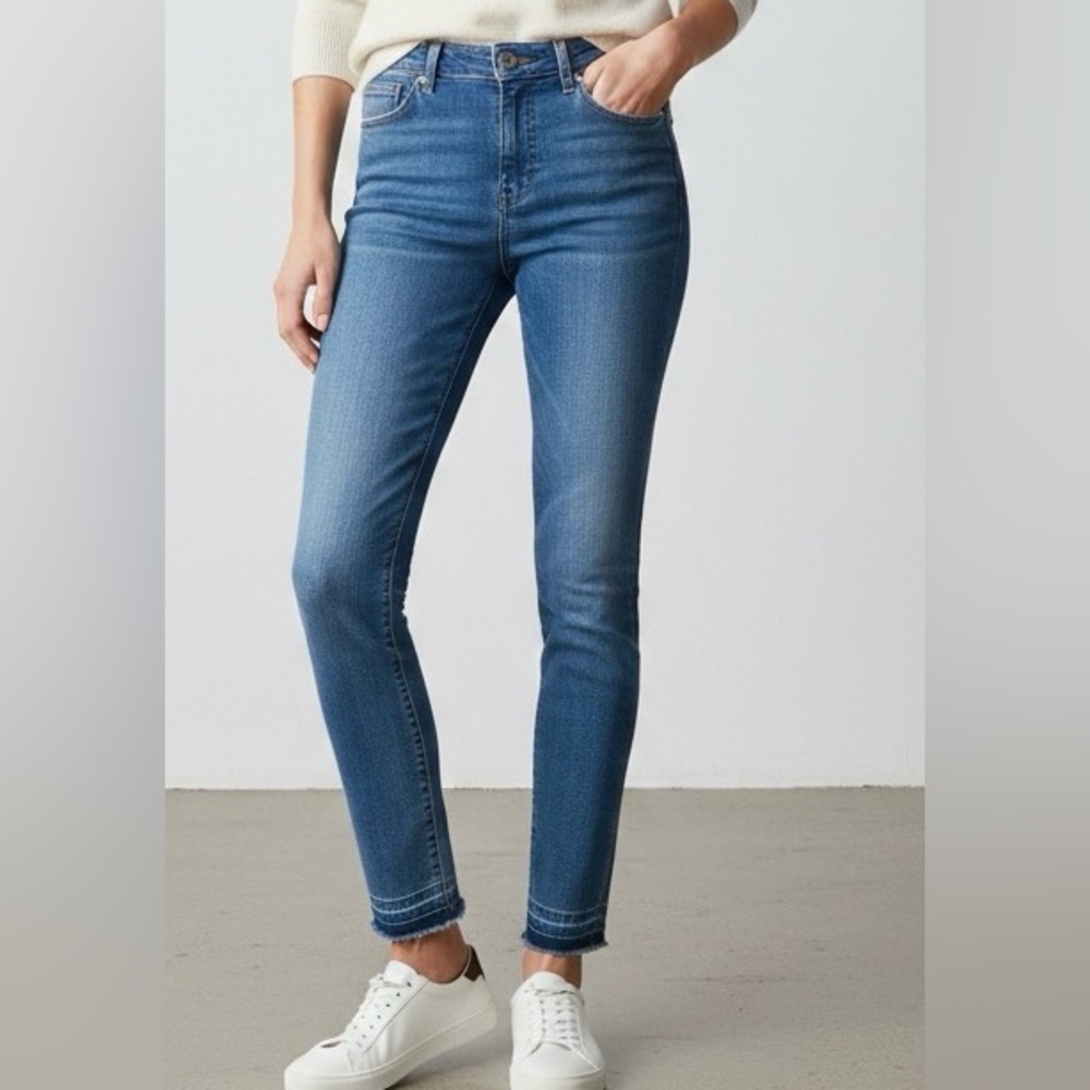 Madewell Cali Demi Boot Light Wash Blue Jeans, Raw Hem, Split Hem, Size 26
